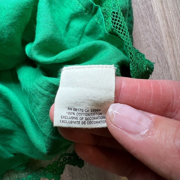 Floreat Anthropologie Cockadoodle Halter Tie Back  Green and White Dress Size 4 - Picture 12 of 13